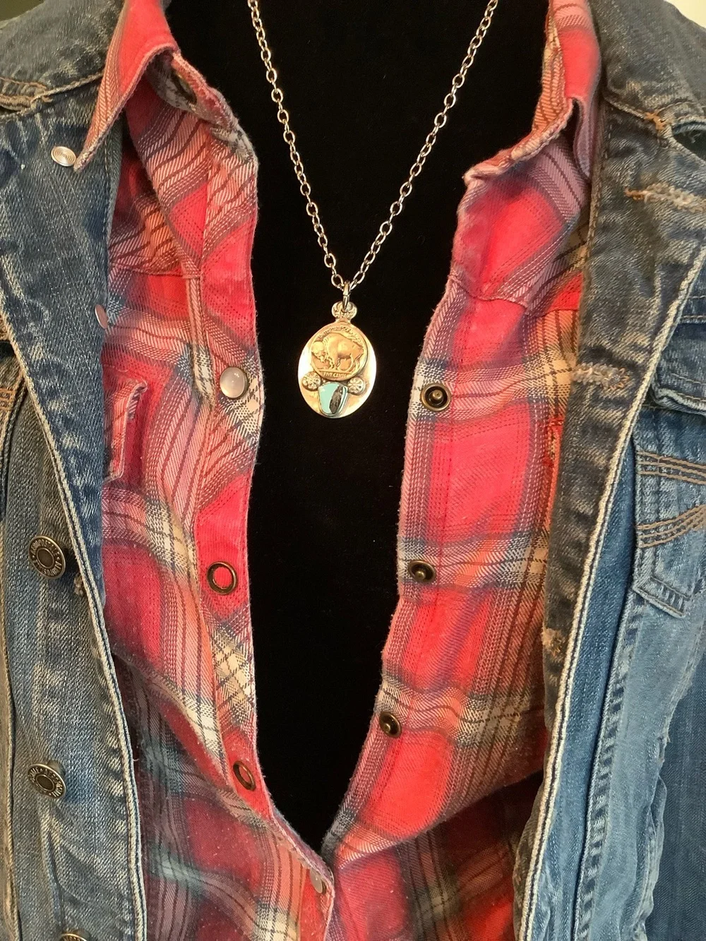 Buffalo Nickel  turquoise Necklace - Picture 3 of 7